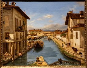 Giuseppe Canella: "View of the Naviglio Canal from the bridge of St. Mark"