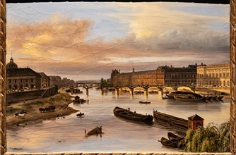 Giuseppe Canella: "View of the Seine from the Pont Neuf"