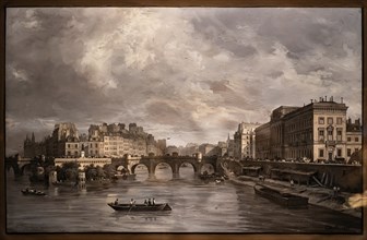 Giuseppe Canella: "View of the  the Pont Neuf"