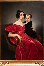 Francesco Hayez: "Portrait of  Countess Teresa Zumali Marisili and her son Giuseppe"