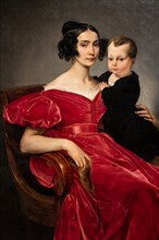 Francesco Hayez: "Portrait of  Countess Teresa Zumali Marisili and her son Giuseppe"