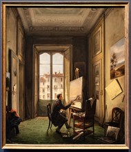 Carlo Canella: "Portrait of the painter Giuseppe Canella in his studio in Milan"