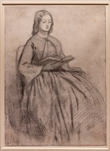 Rossetti, "Elizabeth Siddal sitting on a chair"