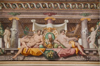 Parma, San Secondo, Rocca dei Rossi,  ceiling of the Room of Adonis