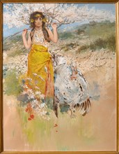 Achille Boschi (1852-1930), "The Guardian of Turkeys", 1890