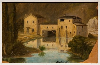 Andrea Becchi (1851 - 1926), "Landscape with Mill"