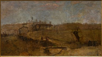 Giuseppe Graziosi  (1879-1942),  "Landscape of Savignano"