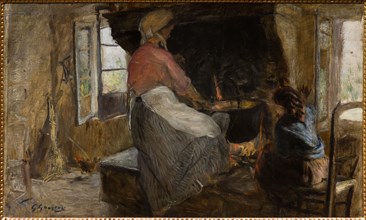 Giuseppe Graziosi  (1879-1942),  "Woman at the Harth"