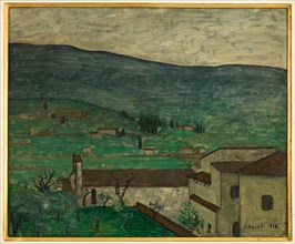Vittorio Magelli  (1911-1988);  "Landscape in the Arezzo area"