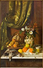 Eugenio De Giacomi (1852-1917); "Flowers, Fruit and Game"