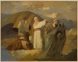 Antonio Simonazzi (1824-1908); "Biblical Scene"; olio su tela