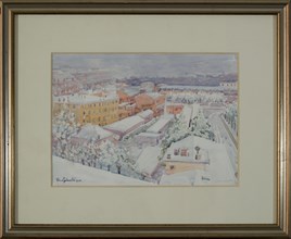 Rino Golinelli (1932): "Modène, landscape in the snow"