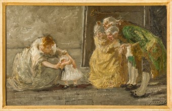 Gaetano Previati (Ferrara 1852 - 1920): "Scene"