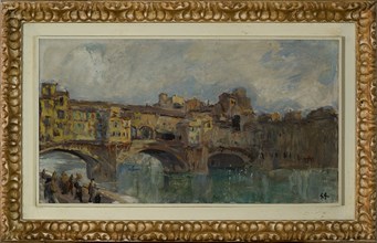 Giuseppe Graziosi (1879 - 1942): "Ponte Vecchio in Florence"