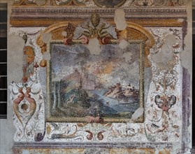 Fontanellato, Rocca Sanvitale, the lodge of the fortress: fresco