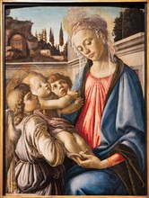 "Virgin Mary with Infant Jesus and two Angels", by Sandro Botticelli (1445-1510)