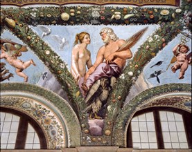 Rome, Villa Farnesina, Loggia of Cupid and Psyche: one vault pendentive depicting Venus and Jupiter