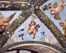 Rome, Villa Farnesina, Loggia of Cupid and Psyche: one vault pendentive depicting Mercurius