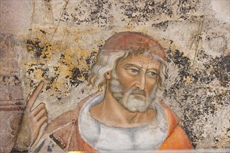 Portrait of Isocrates or Demosthenes, detail from the allegory of Rhetoric. Fresco by Jacopo di Cione