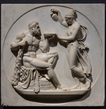 "Hercules receives the Draught of Immortality from Hebe", by Bertel Thorvaldsen