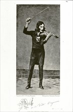 Portrait of Niccolò Paganini playing the violin
