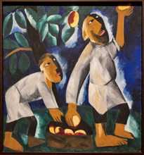 Goncharova, 'Peasants picking up Apples'