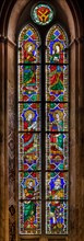 Stained glass window with drawings by Jacopo del Casentino