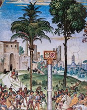 Fresque du mur sud-est de la Libreria Piccolomini à Sienne