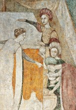 Fresque d'un mur intérieur de la Bicocca degli Arcimboldi à Milan