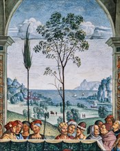 Fresque du mur sud-ouest de la Libreria Piccolomini à Sienne