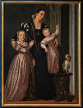 “Portrait of Paola Bonanome Gualdo with her daughters Laura e Virginia”, by Giovanni Antonio Fasolo