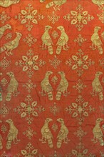 Cope called of the parrots, silk fabric made by Sicilian manufacture