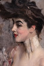 “Madame X with a pearl collier” by Giovanni Boldini