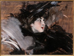 “Lady wearing a Bonnet” by Giovanni Boldini