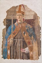 “Saint Louis of Toulouse” is a fresco fragment of 1460 by Piero della Francesca
