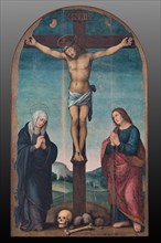 Montepulciano, church of St. Augustine: “Crucifixion”, oil painting on panel (detached), by Lorenzo