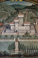 Medici Villa La Petraia: “the Medici villa di Cafaggiolo”, in the lunette called “Cafagiolo”, one