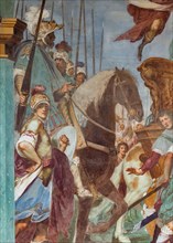 Medici Villa La Petraia, courtyard: “Triumphal entry of Cosimo I into Siena”, fresco from the cycle