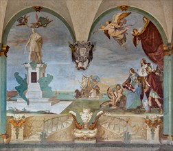 Medici Villa La Petraia, courtyard:“Dominance of Tuscany over the sea”, fresco from the cycle of