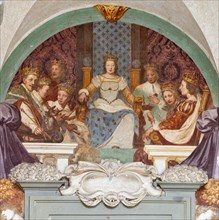 Medici Villa La Petraia, courtyard: “Catherine De’ Medici and her Children”, fresco from the cycle