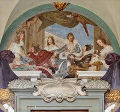 Medici Villa La Petraia, courtyard: “Maria De’ Medici and her Children”, fresco from the cycle of