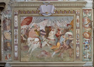 Medici Villa La Petraia, courtyard: “Battle scene”, one of the panels from the cycle of the “Deeds