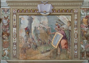 Medici Villa La Petraia, courtyard: “The Capture of Jerusalem”, one of the panels from the cycle of