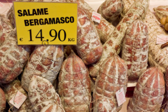 Salame bergamasco.
Bergamo (BG), Lombardia, Italia - Italy