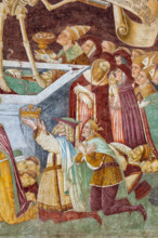 Oratorio dei Disciplini o di San Bernardino, decorato esternamente dagli affreschi del 1485