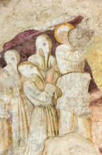 Clusone, Oratorio dei Disciplini o di San Bernardino, facciata: affreschi  "Trionfo della Morte"