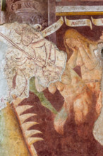 Clusone, Oratorio dei Disciplini o di San Bernardino, facciata: affreschi  "Trionfo della Morte"