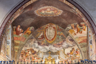 Bergamo, Città alta, Chiesa di San Michele al Pozzo Bianco: affreschi della cappella centrale,