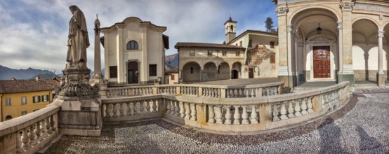 Clusone: veduta su Oratorio di San Luigi, Oratorio dei Disciplini o di San Bernardino, Basilica di
