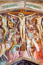 Clusone, Oratorio dei Disciplini o di San Bernardino, interno, affreschi sulla "Vita di Gesù"